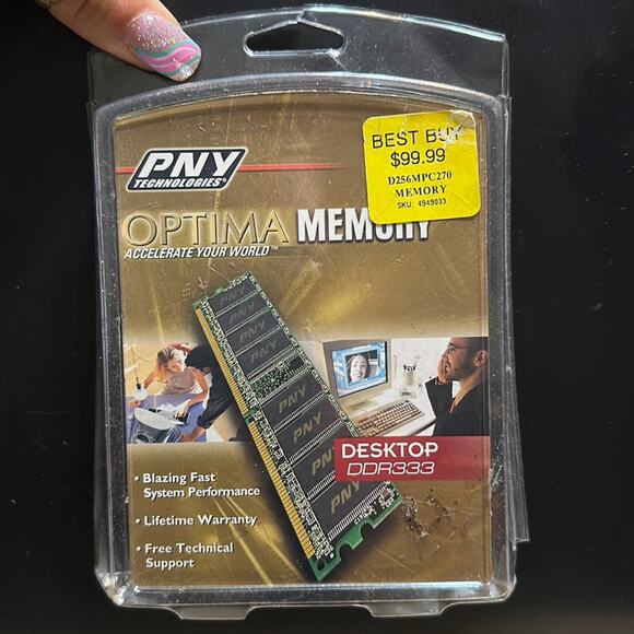 Optima Memory Desktop DDR 333.  256MB DDR  DIMM, N 32 WND STK 7064517 - Picture 1 of 5